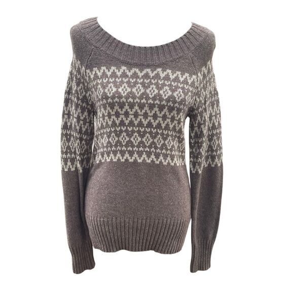 Royal Robbins Women’s Medium Fair Isle Knit Sweater Light Brown Yak Wool Blend - Picture 2 of 9